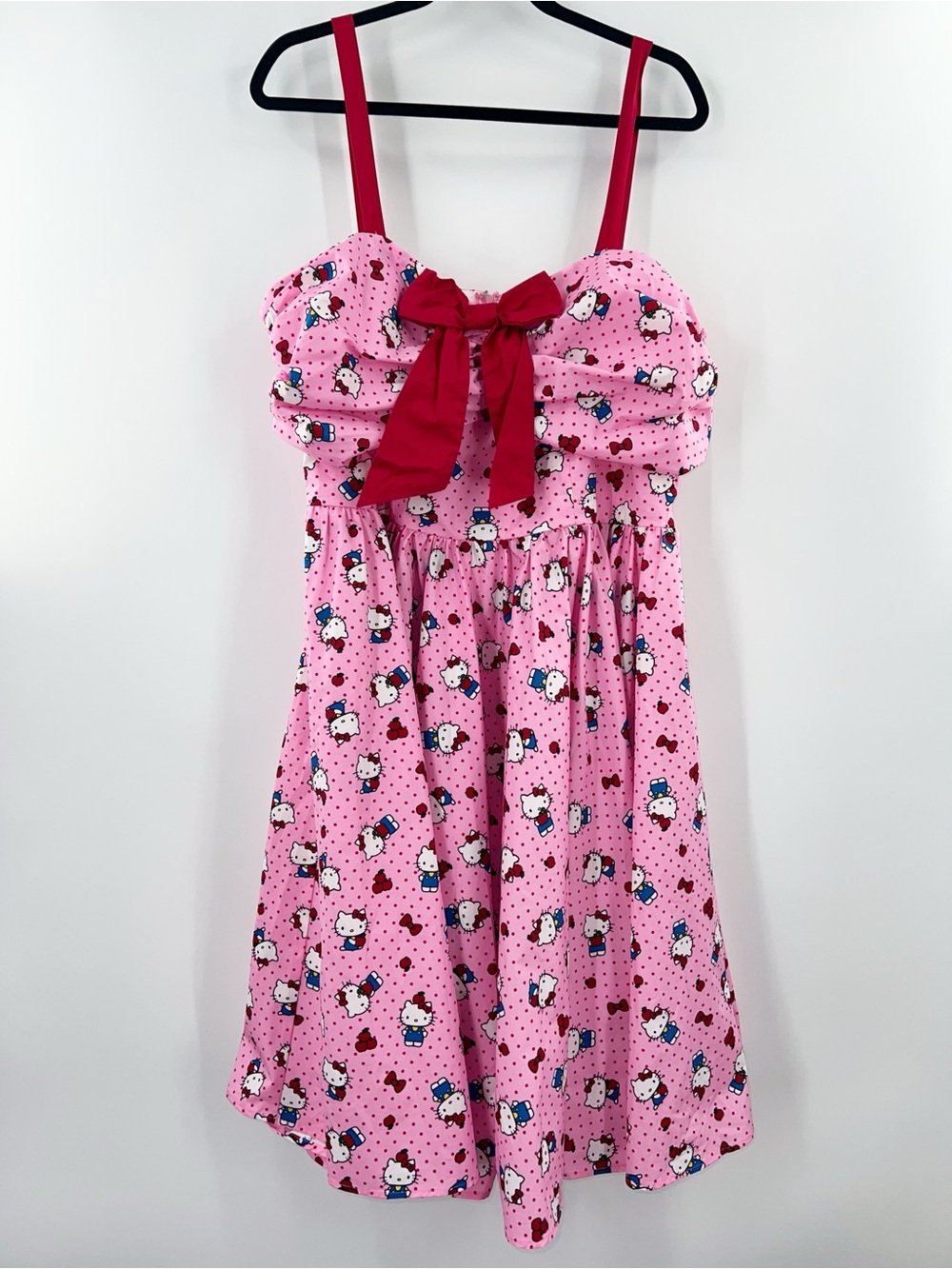 Hello Kitty x Unique Vintage Pink Dotted Kitty Print Golightly Swing Dress 3X/20 - Picture 3 of 9